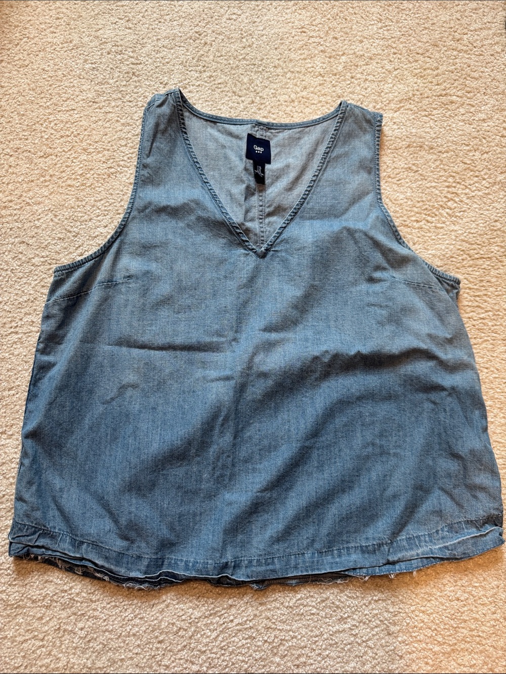 GAP Denim Blue V-Neck Sleeveless Tank